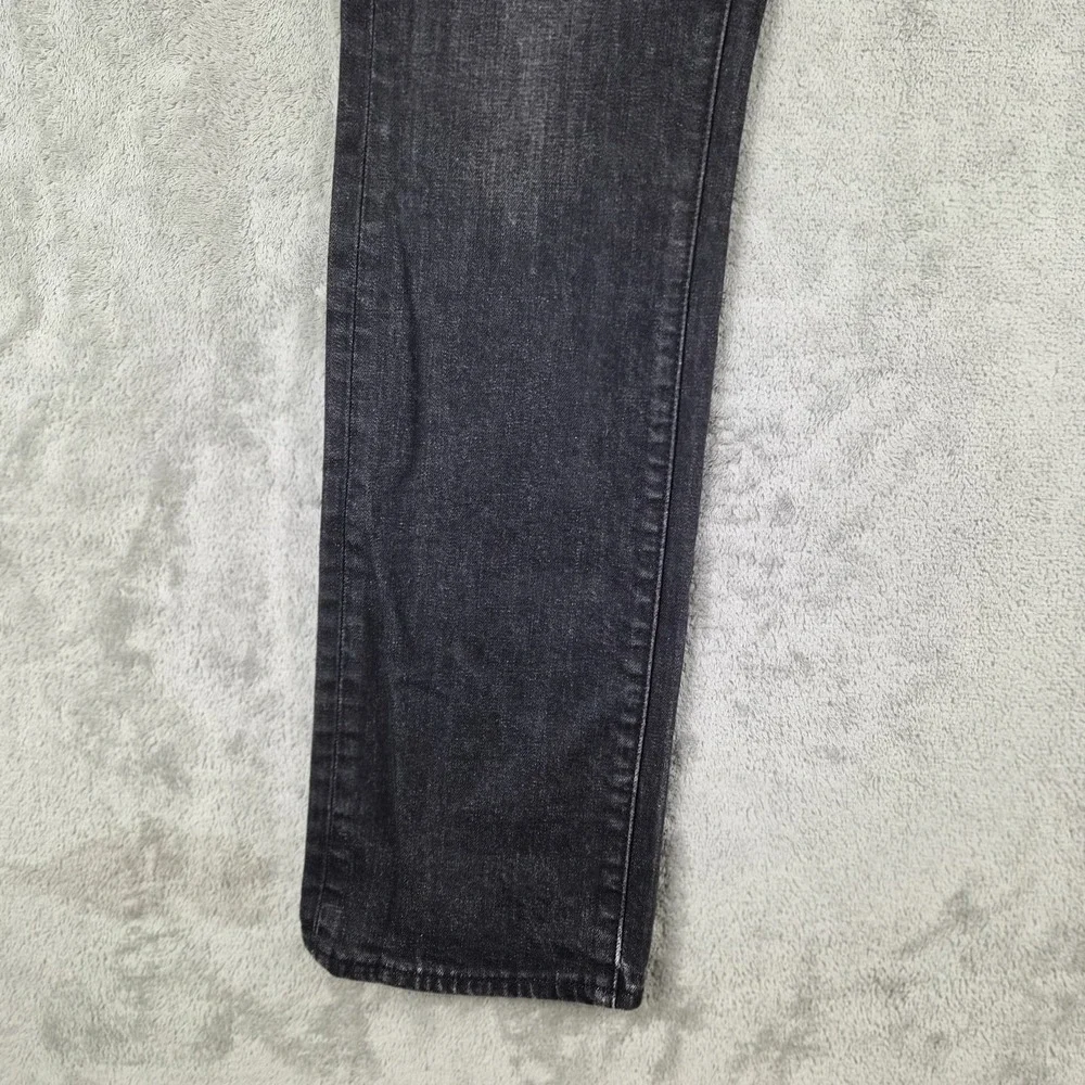 Levis Premium 513 Jeans Mens 34x34 Black Denim Slim Straight Stretch Pants